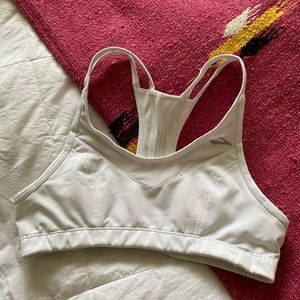 Brooks White running sports bra size small